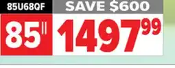 2001 Audio Video 85U68QF Hisense 85 MINI-LED 144HZ 1000 NIT offer