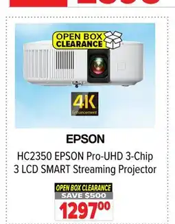 2001 Audio Video HC2350 EPSON Pro-UHD 3-Chip 3 LCD SMART Streaming Projector offer