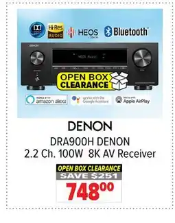 2001 Audio Video DRA900H DENON 2.2 Ch. 100W 8K AV Receiver offer