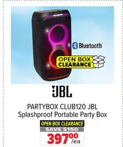 2001 Audio Video PARTYBOX CLUB120 JBL Splashproof Portable Party Box offer