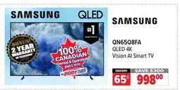 2001 Audio Video QN65Q8FA Samsung 65 QLED 4K Vision AI Smart TV offer