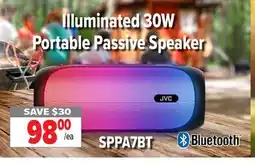 2001 Audio Video SPPA7BT JVC Illuminated 30W Portable Passive Speaker offer