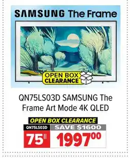 2001 Audio Video QN75LS03D Samsung 75 The Frame Art Mode 4K QLED TV offer