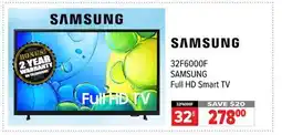 2001 Audio Video 32F6000F SAMSUNG 32 Full HD Smart TV offer