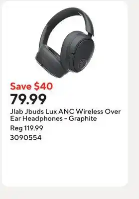 Staples Jlab Jbuds Lux ANC Wireless Over Ear Headphones - Graphite offer