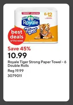 Staples Royale Tiger Strong Paper Towel - 6 Double Rolls offer
