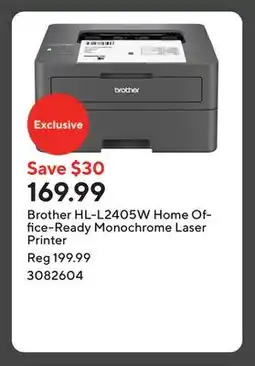 Staples Brother HL-L2405W Home Office-Ready Monochrome Laser Printer offer