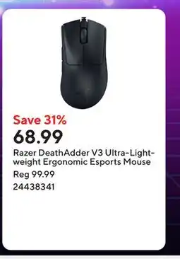 Staples Razer DeathAdder V3 Ultra-Lightweight Ergonomic Esports Mouse offer