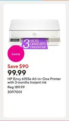 Staples HP Envy 6155e All-in-One Printer with 3 months Instant Ink offer