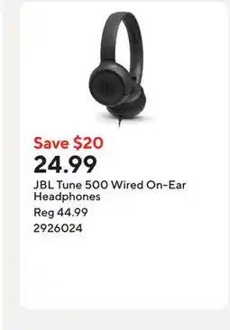Staples JBL Tune 500 Wired On-Ear Headphones offer