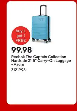 Staples Reebok The Captain Collection Hardside 21.5 Carry-On Luggage - Azure offer