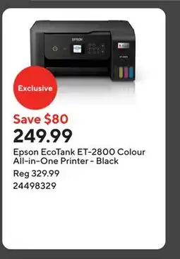 Staples Epson EcoTank ET-2800 Colour All-in-One Printer - Black offer
