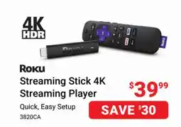Visions Electronics Roku Streaming Stick 4K Streaming Player offer