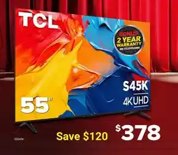 Visions Electronics TCL 55 S45K 4K UHD offer