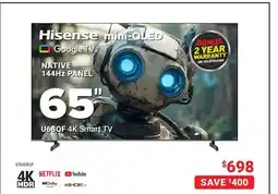 Visions Electronics Hisense 65 U68QF 4K Smart TV offer