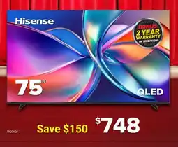 Visions Electronics Hisense 75 QLED TV offer