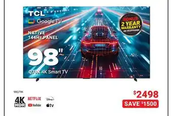 Visions Electronics TCL 98 Q79K 4K Smart TV offer