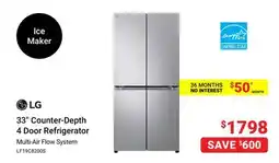 Visions Electronics LG 33 Counter-Depth 4 Door Refrigerator offer