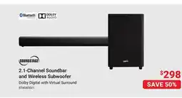 Visions Electronics Soundstage 2.1-Channel Soundbar and Wireless Subwoofer offer
