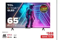 Visions Electronics TCL 65 Google QLED 4K SMART TV offer