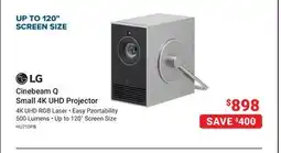 Visions Electronics Cinebeam Q Small 4K UHD Projector offer