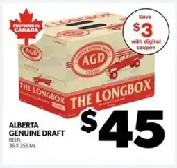 Real Canadian Liquorstore ALBERTA GENUINE DRAFT offer