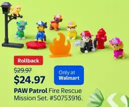 Walmart PAW Patrol Fire Rescue Mission Set offer