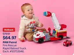 Walmart PAW Patrol Fire Rescue Rapid Reload Truck offer