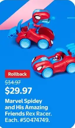 Walmart Marvel Spidey and His Amazing Friends Rex Racer offer