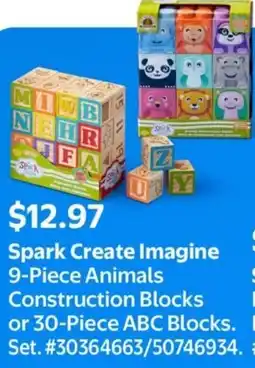 Walmart Spark Create Imagine 9-Piece Animals Construction Blocks offer