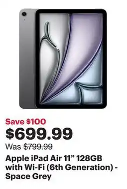 Best Buy Apple iPad Air 11 128GB with Wi-Fi (6th Generation) - Space Grey offer
