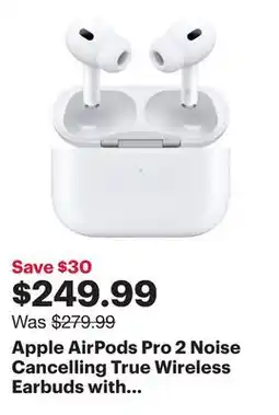 Best Buy Apple AirPods Pro 2 Noise Cancelling True Wireless Earbuds with USB-C MagSafe Charging Case offer