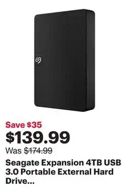 Best Buy Seagate Expansion 4TB USB 3.0 Portable External Hard Drive (STKM4000400) - Black offer