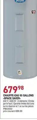 Matério CHAUFFE-EAU 60 GALLONS SPACE SAVER offer