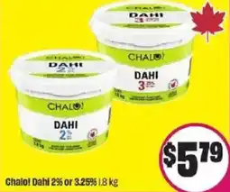 FreshCo Chalo! Dahi 2% or 3.25% offer