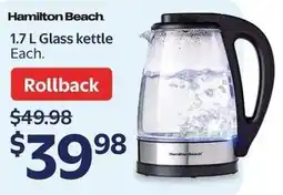 Walmart Hamilton Beach glass kettle offer