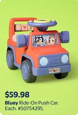 Walmart Bluey Ride-On Push Car offer