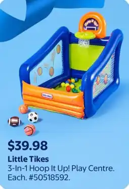 Walmart Little Tikes 3-In-1 Hoop It Up! Play Centre offer