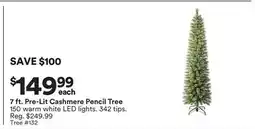 Michaels 7 ft. Pre-Lit Cashmere Pencil Tree offer