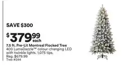 Michaels 7.5 ft. Pre-Lit Montreal Flocked Tree offer