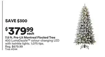 Michaels 7.5 ft. Pre-Lit Montreal Flocked Tree offer