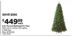 Michaels 9 ft. Pre-Lit rothwell Fir Tree offer