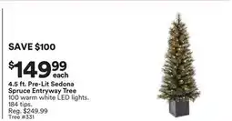 Michaels 4.5 ft. Pre-Lit Sedona Spruce entryway Tree offer