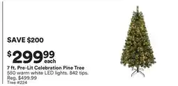 Michaels 7 ft.Pre-Lit Celebration Pine Tree offer
