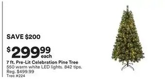 Michaels 7 ft.Pre-Lit Celebration Pine Tree offer
