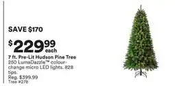 Michaels 7 ft. Pre-Lit Hudson Pine Tree offer