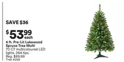 Michaels 4 ft. Pre-Lit Lakewood Spruce Tree Multi offer