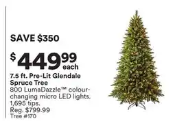 Michaels 7.5 ft. Pre-Lit Glendale Spruce Tree offer