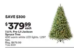 Michaels 7.5 ft. Pre-Lit Jackson Spruce Tree offer