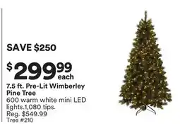 Michaels 7.5 ft. Pre-Lit Wimberley Pine Tree offer